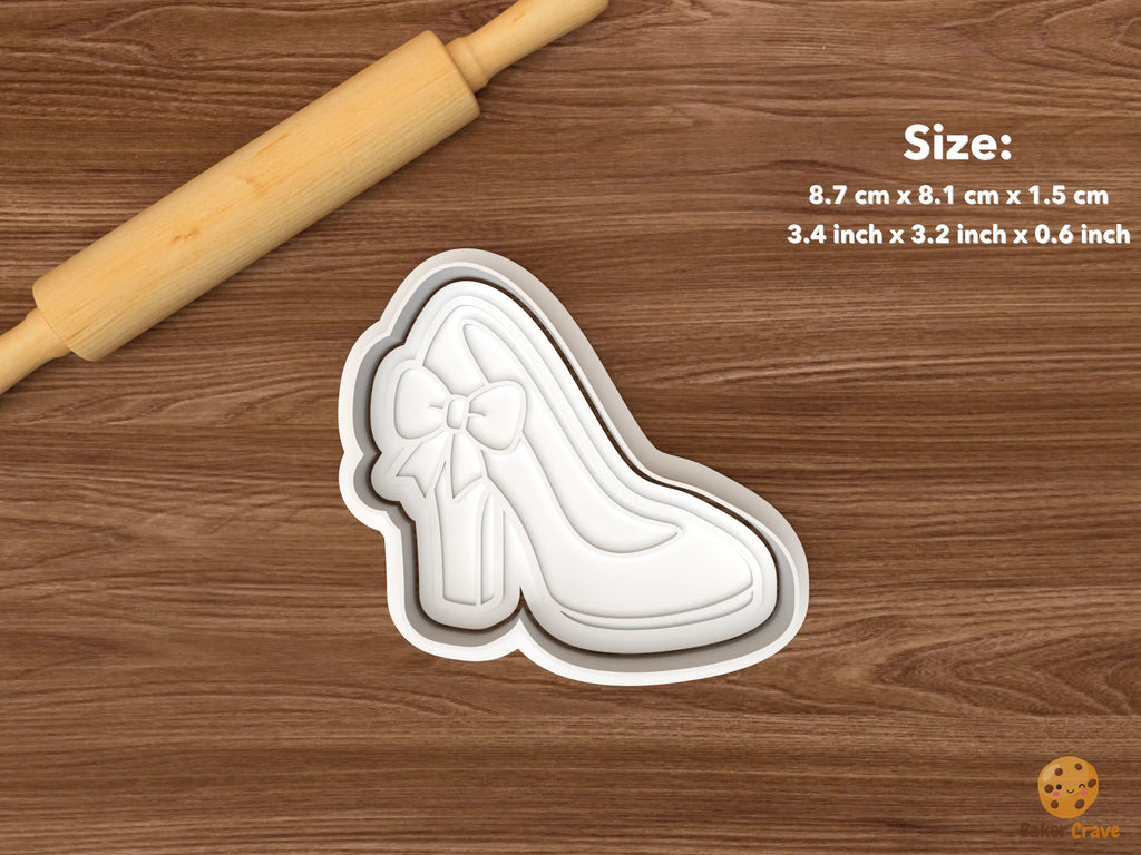 Something Blue Bridal Cookie Cutter Set STL File - single bridal high heel