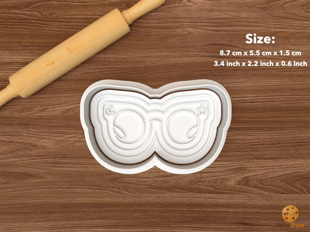 Spooky Book Club Cookie Cutter Set STL File - single moon glasses