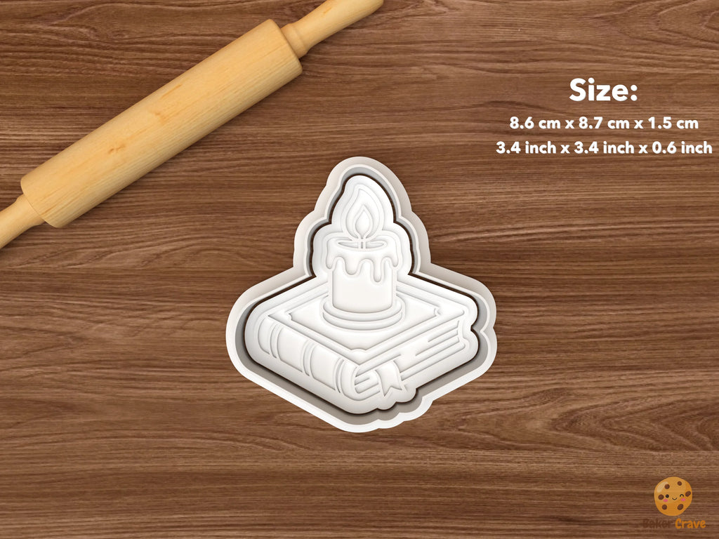 Spooky Reading Nook Cookie Cutter Set STL File - single candle book stack