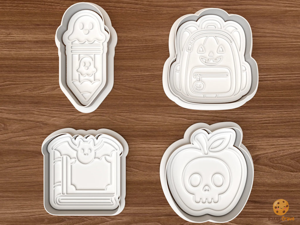 Spooky School Cookie Cutter Set STL File - 01 set main