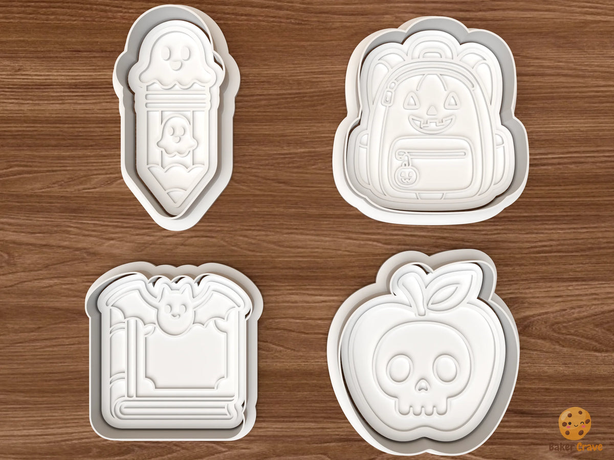Spooky School Cookie Cutter Set STL File - 01 set main