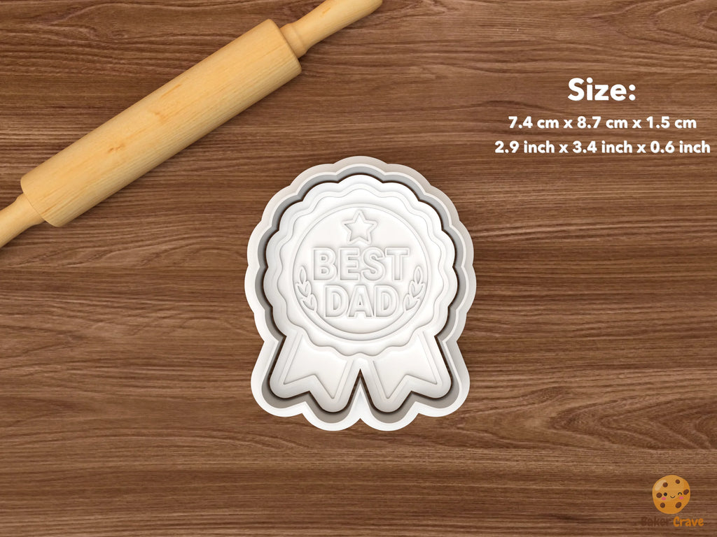 Sports Dad Cookie Cutter Set STL File - single best dad ribbon