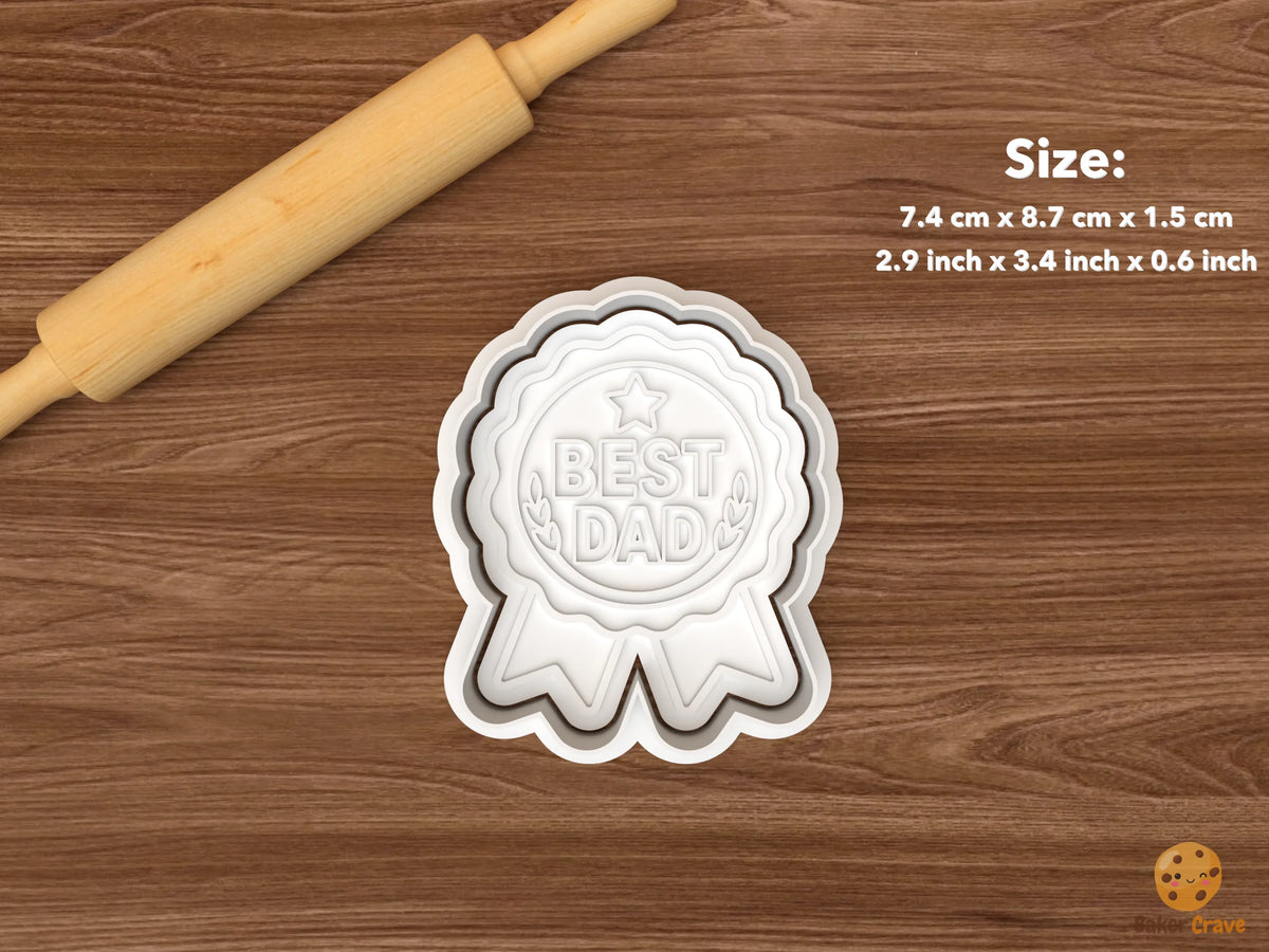 Sports Dad Cookie Cutter Set - single best dad ribbon