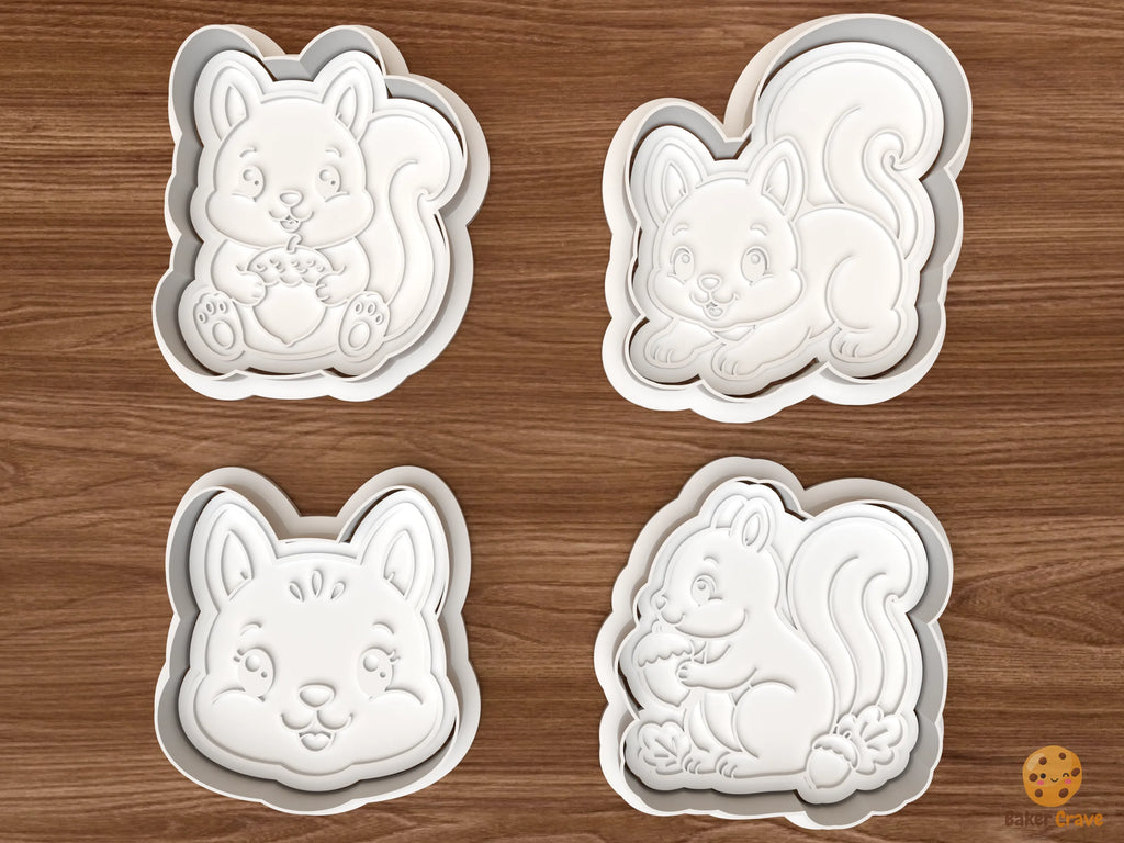 Squirrel Cookie Cutter Set STL File - 01 set main