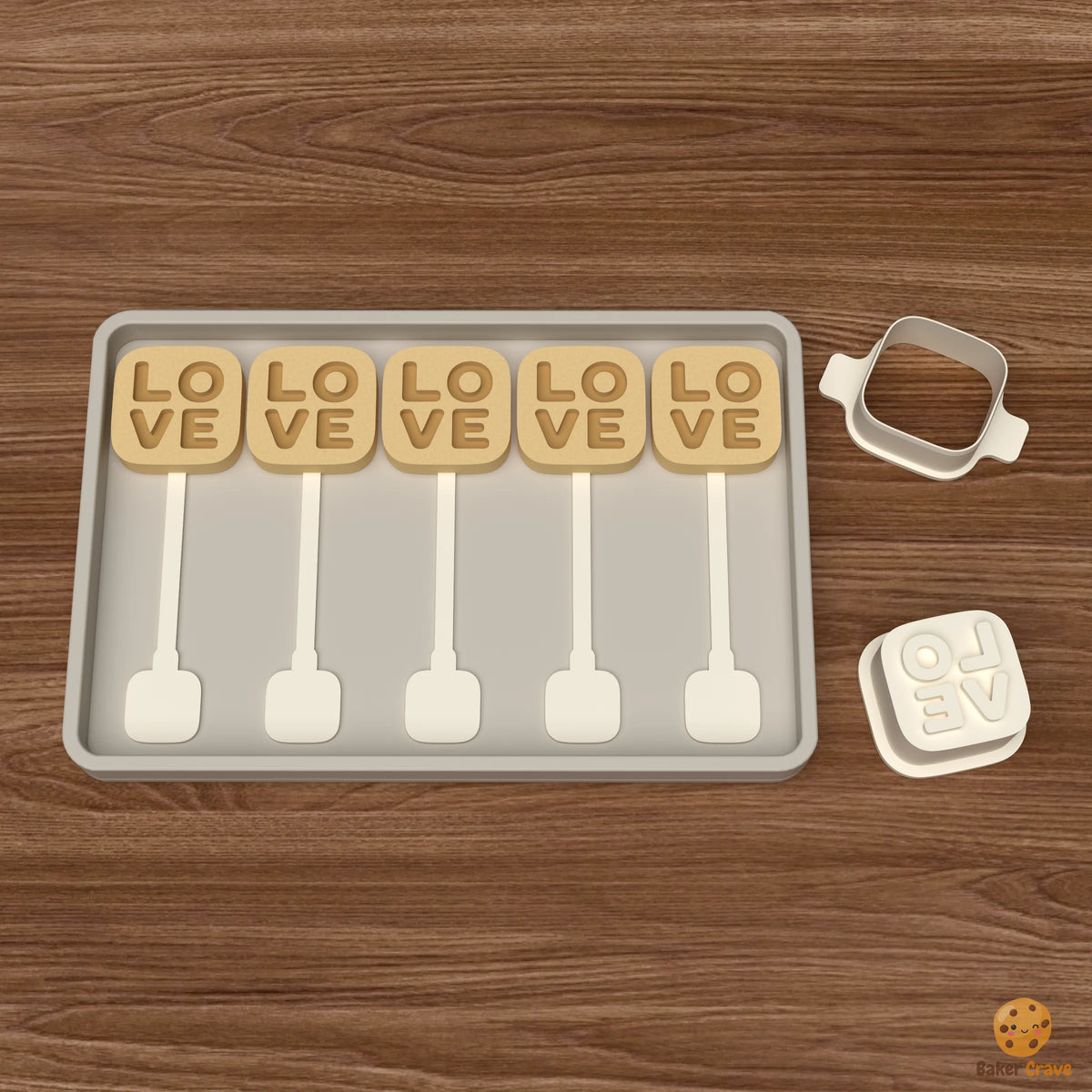 Stacked Love Cake Pop Mold STL File