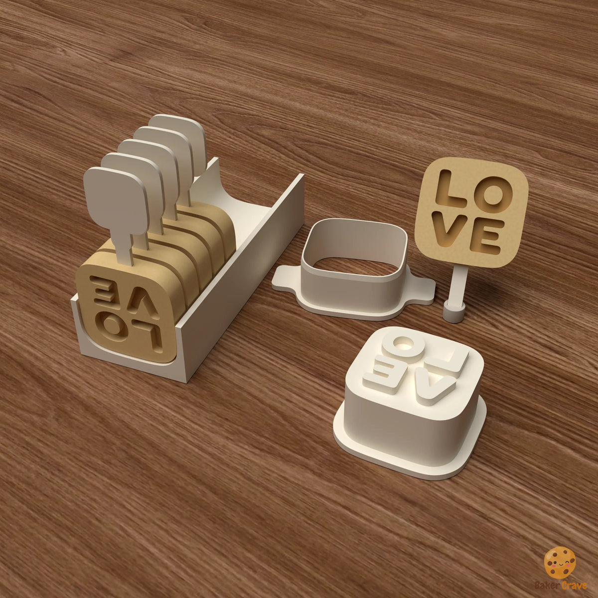 Stacked Love Cake Pop Mold STL File