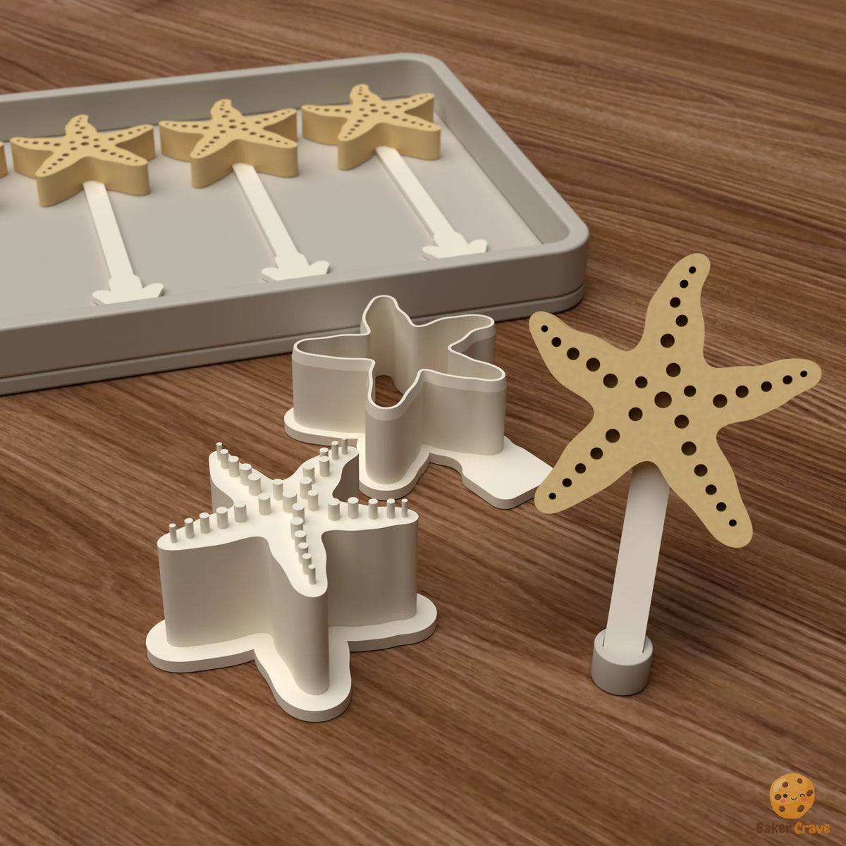 Starfish Cake Pop Mold STL File