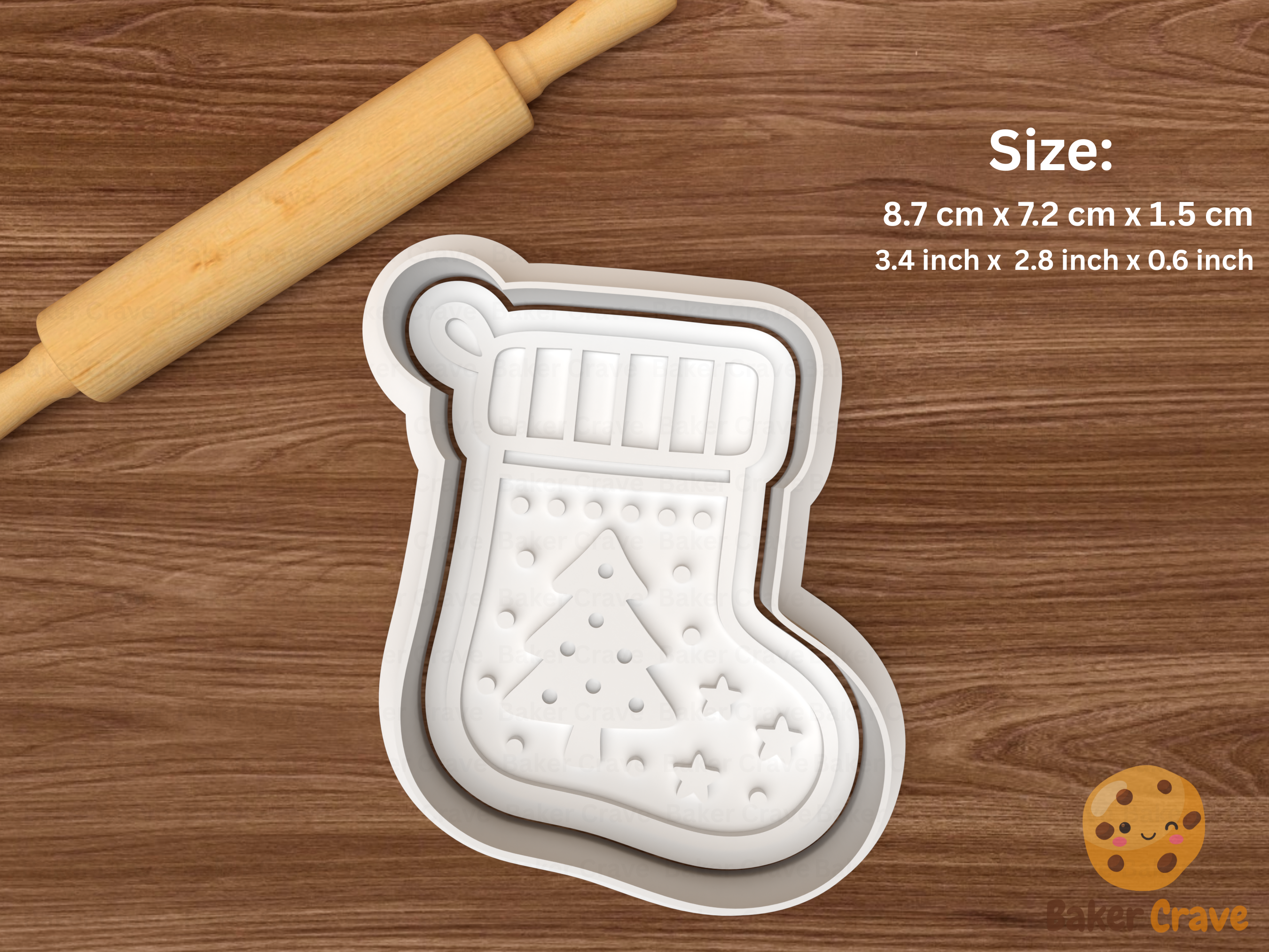 Christmas Stockings Cookie Cutter Set STL File - stock5