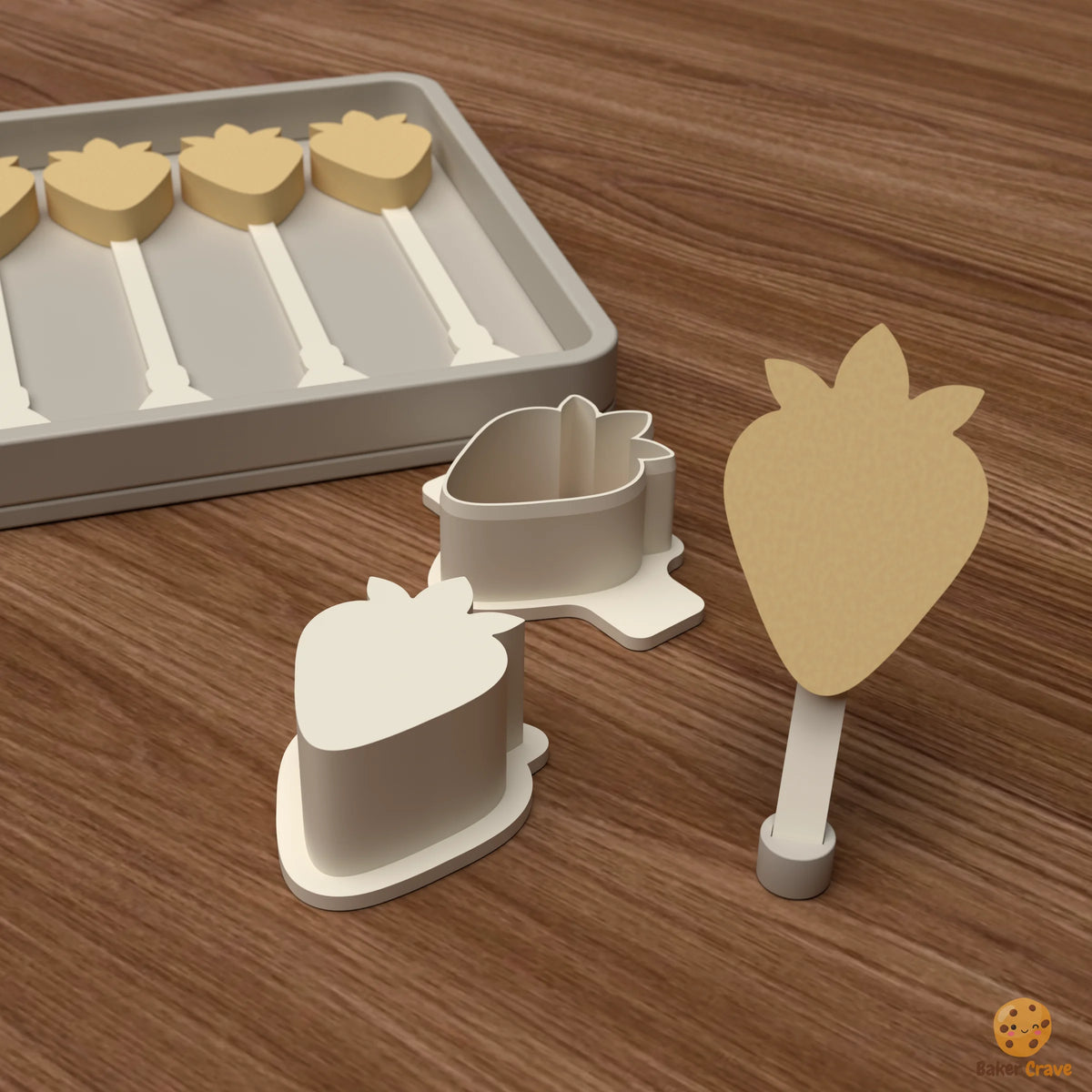 Strawberry Cake Pop Mold STL File