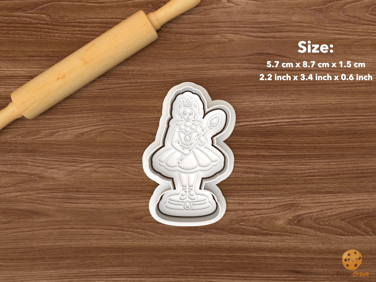 Sugar Plum Fairy Christmas Cookie Cutter Set STL File - single sugar plum fairy with wand