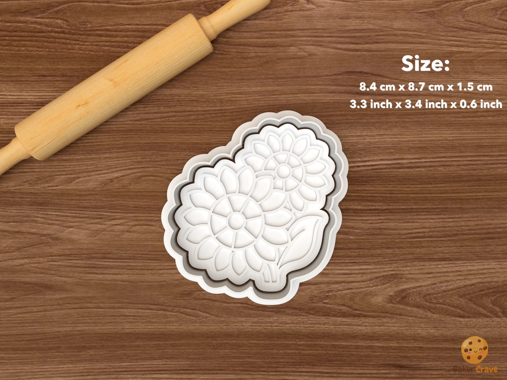 Sunflower Harvest Cookie Cutter Set STL File