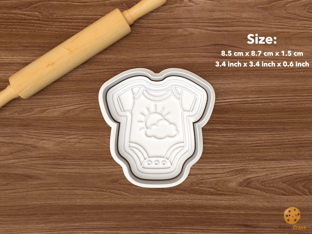 Sunshine Baby Shower Cookie Cutter Set STL File - single sun onesie