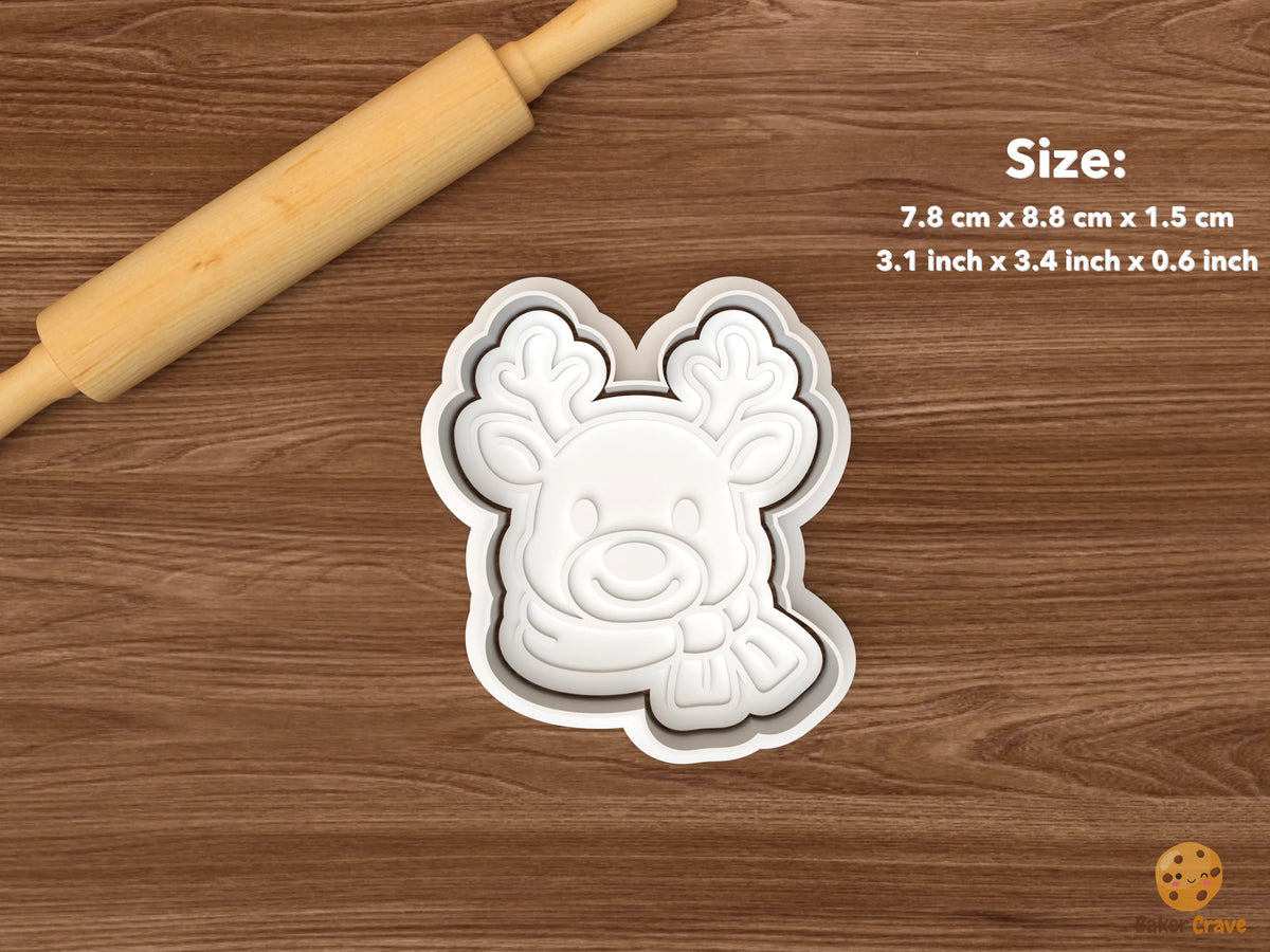 Sweet Reindeer Faces Cookie Cutter Set STL File