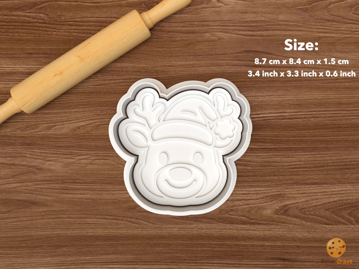 Sweet Reindeer Faces Cookie Cutter Set STL File