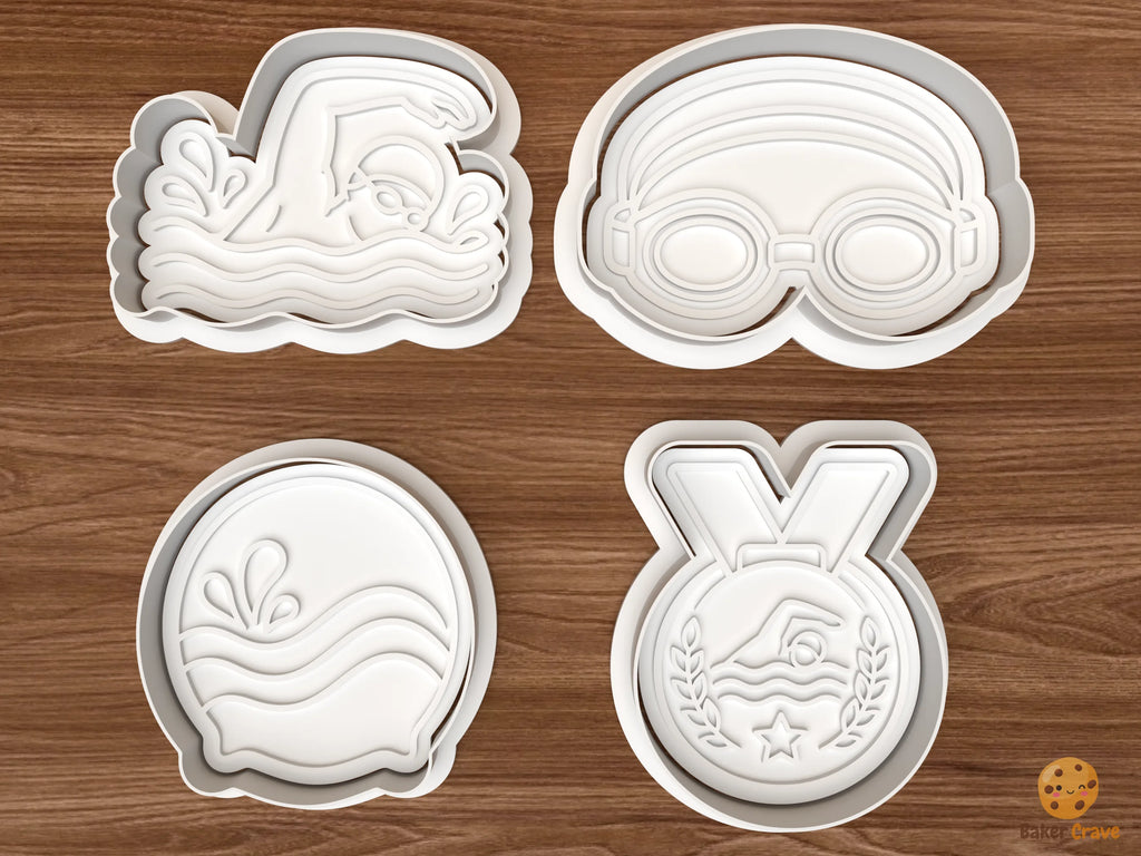 Swimming Cookie Cutter Set STL File - 01 set main