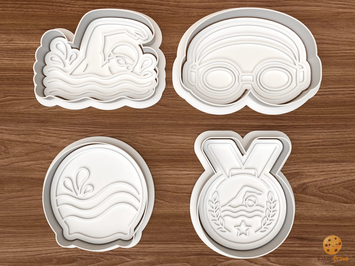 Swimming Cookie Cutter Set STL File - 01 set main