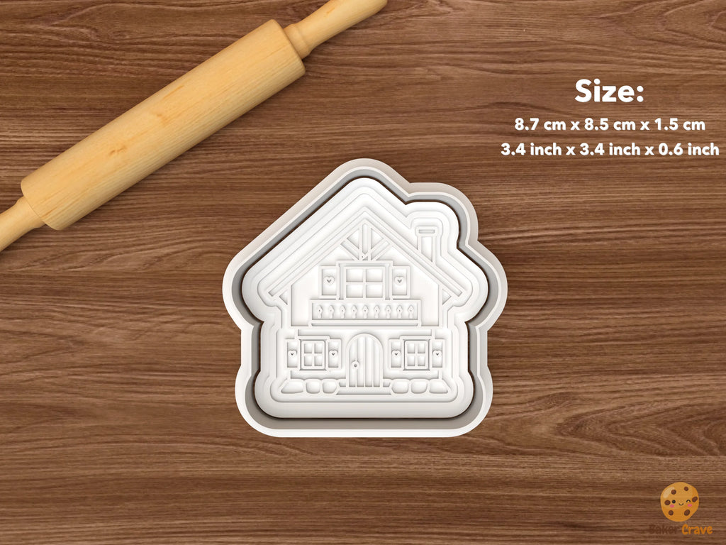 Swiss Alpine Cookie Cutter Set STL File - single alpine chalet house