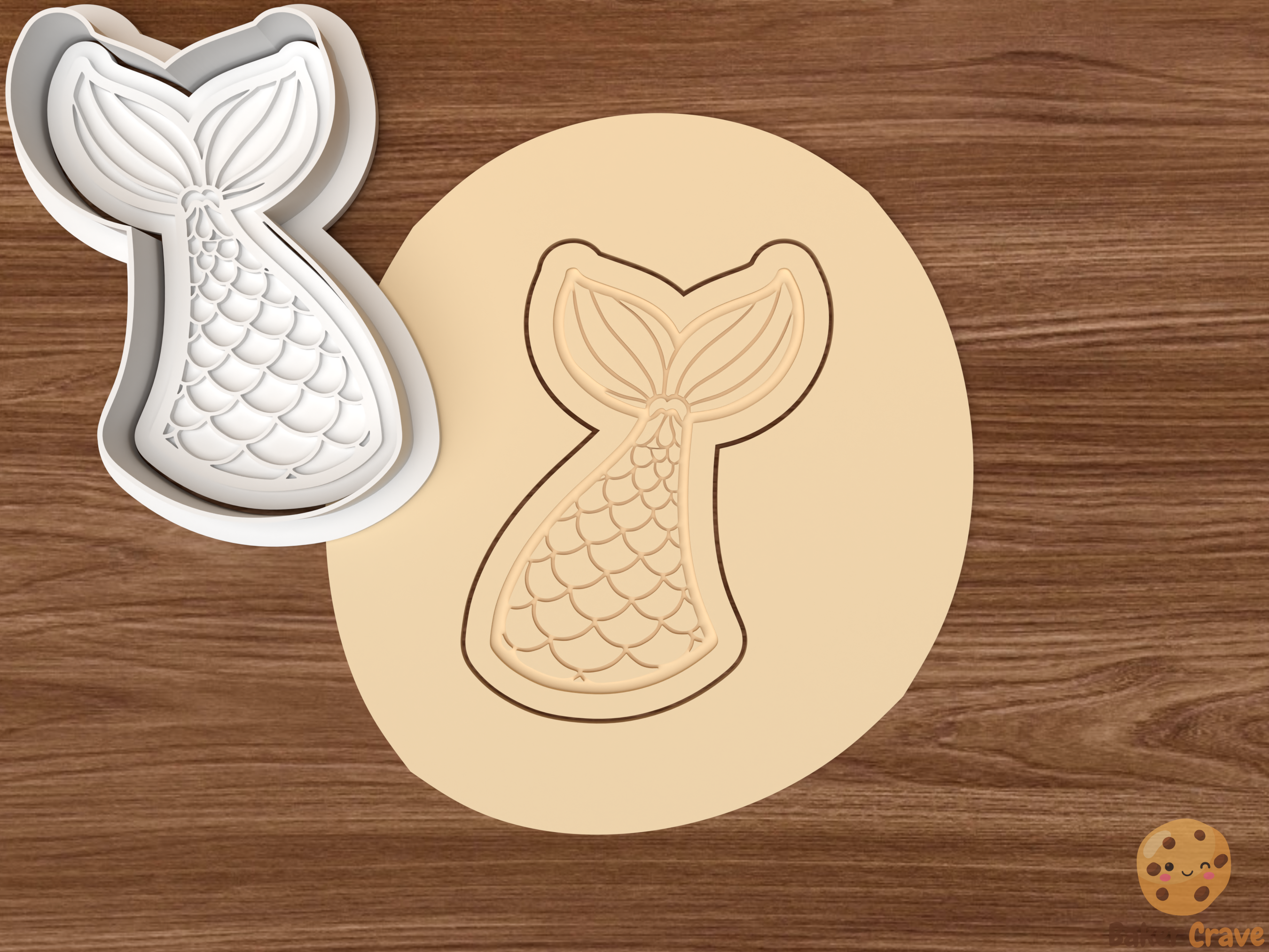 Mermaid Tail Cookie Cutter STL File - tail2