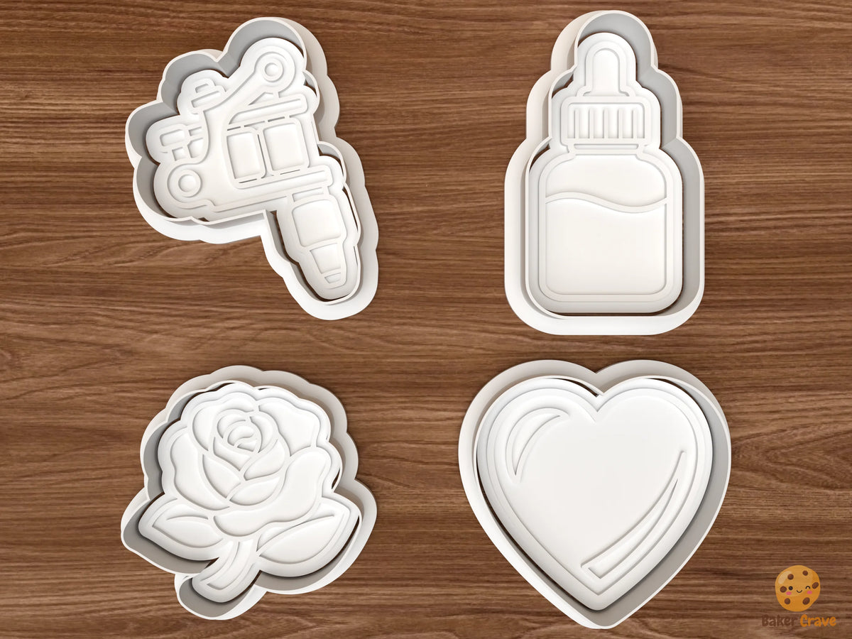 Tattoo Artist Cookie Cutter Set STL File - 01 set main