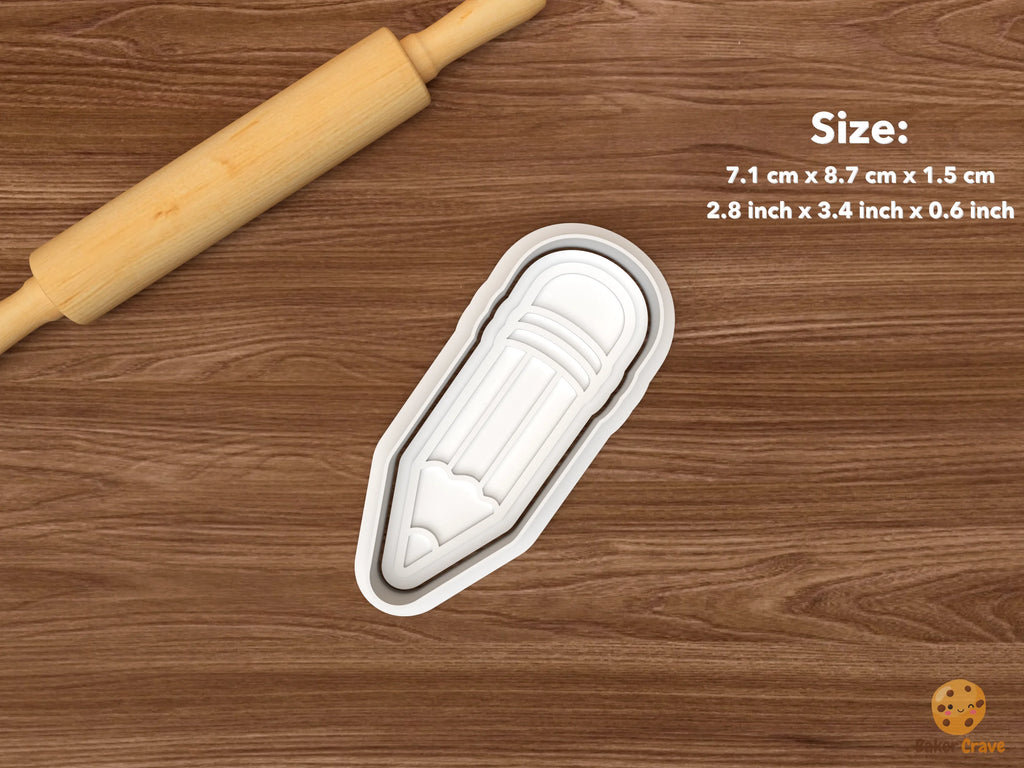 Teacher Retirement Cookie Cutter Set STL File - single pencil