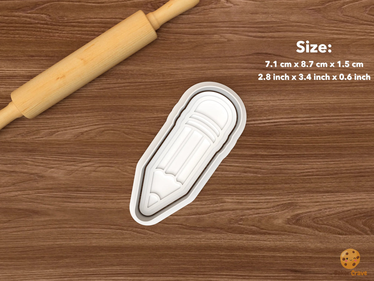 Teacher Retirement Cookie Cutter Set STL File - single pencil