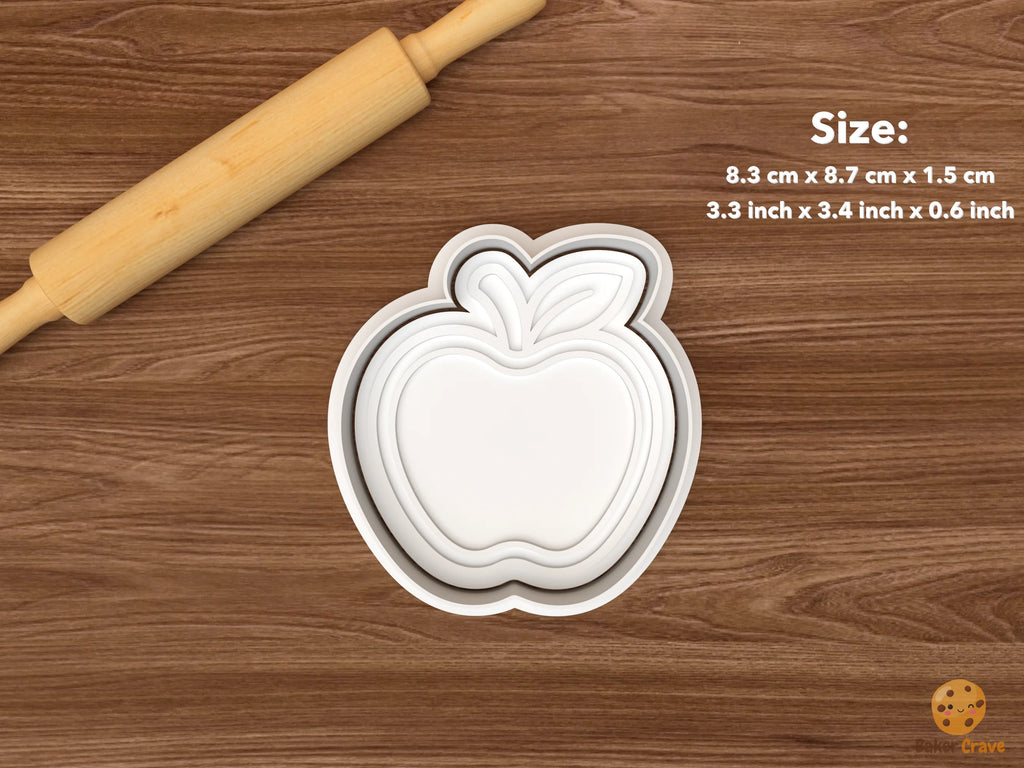 Teacher Retirement Cookie Cutter Set STL File - single apple