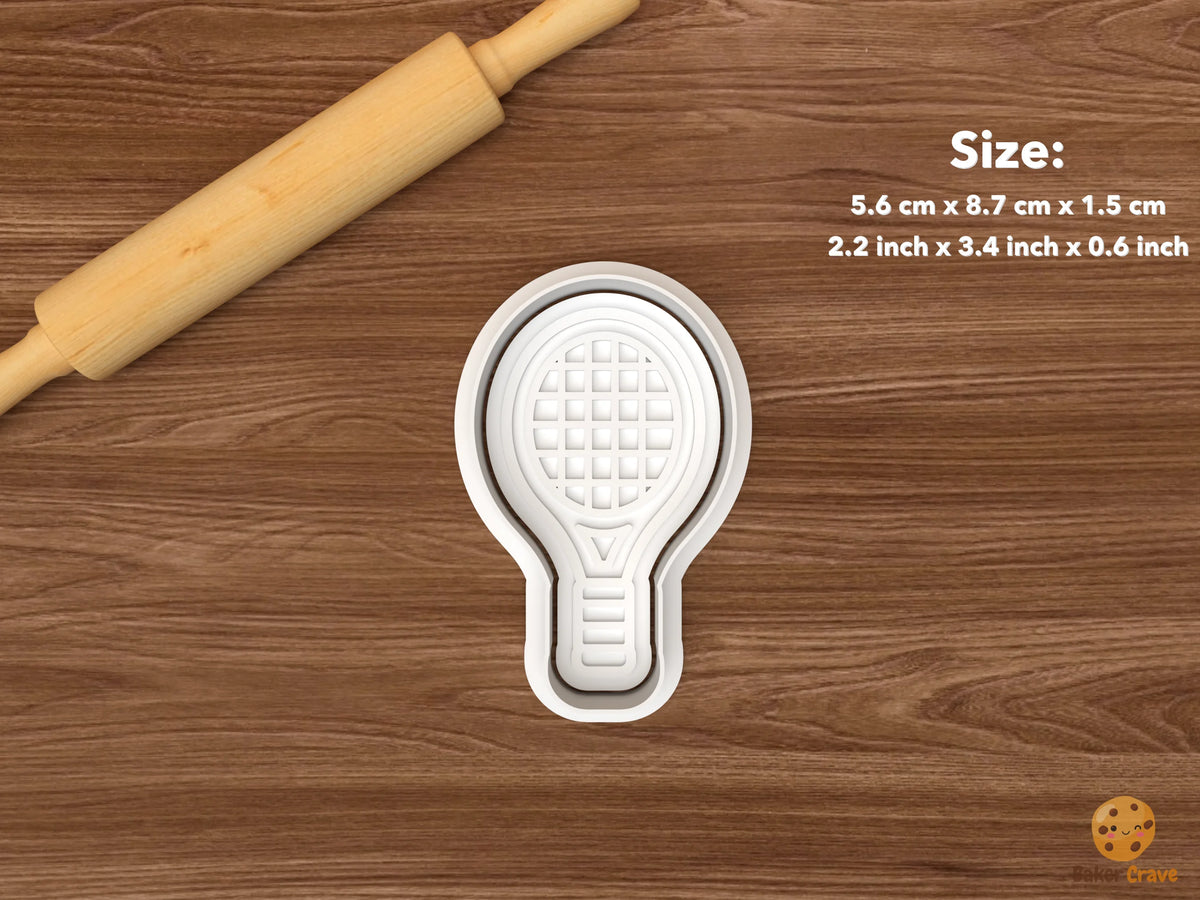 Tennis Club Cookie Cutter Set STL File - single tennis racket