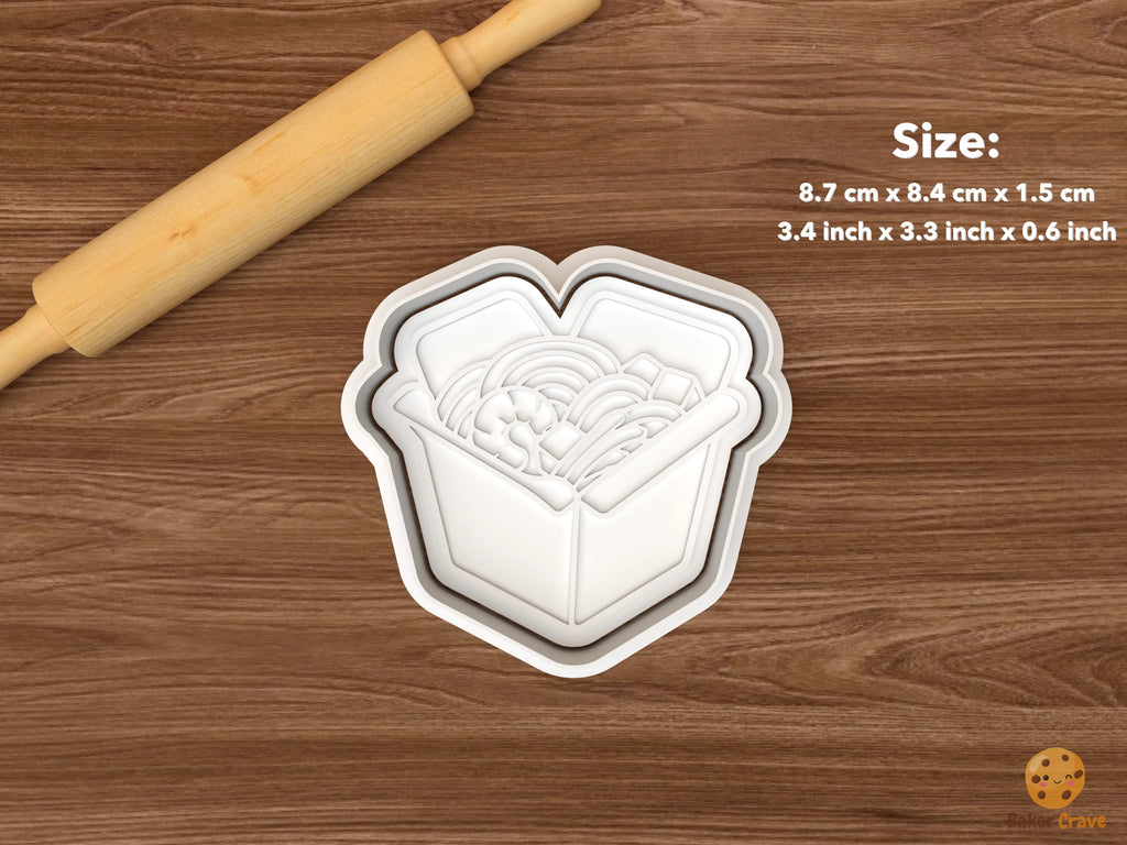 Thai Street Food Cookie Cutter Set STL File - single pad thai takeout box