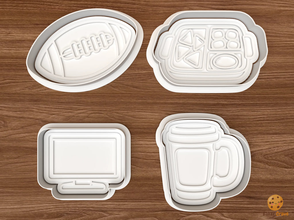 Thanksgiving Football Watch Party Cookie Cutter Set STL File