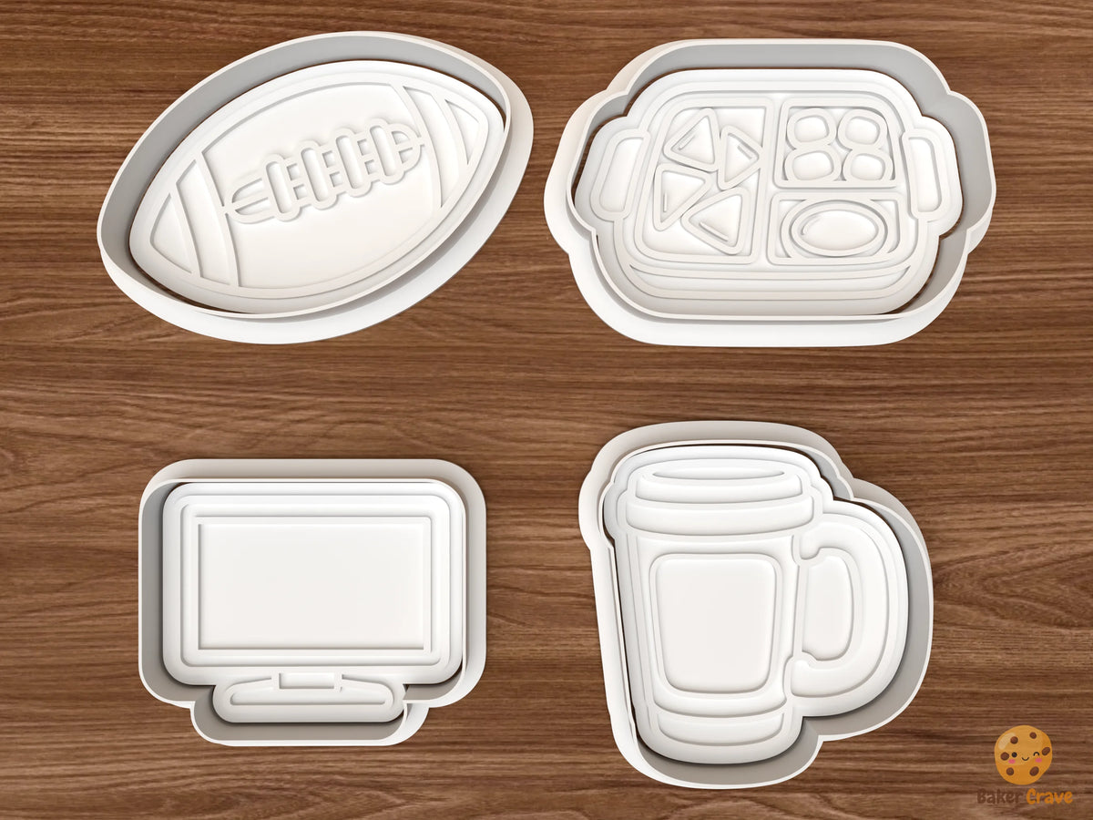 Thanksgiving Football Watch Party Cookie Cutter Set STL File