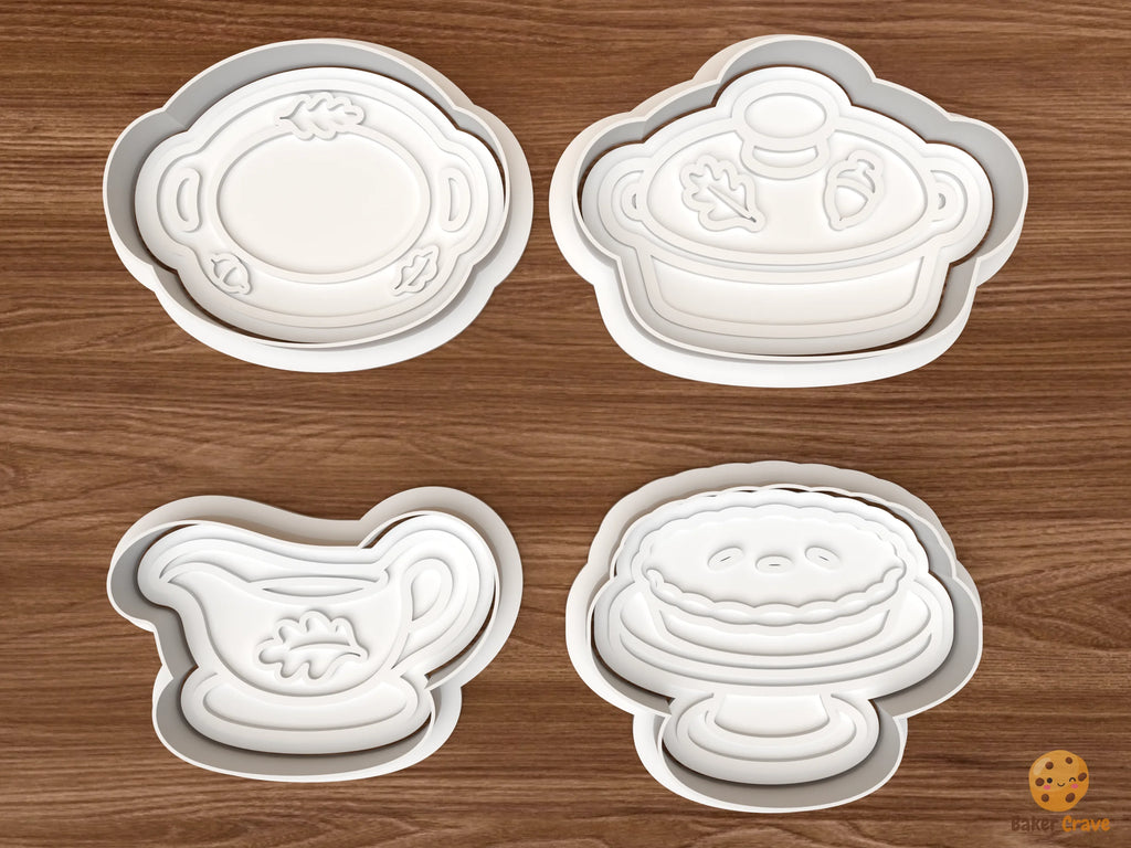 Thanksgiving Hostess Cookie Cutter Set STL File