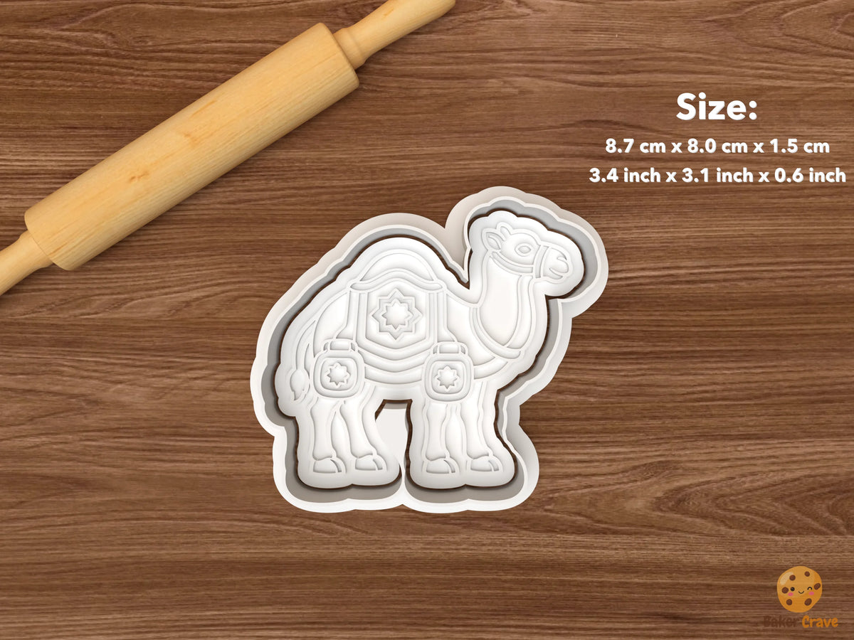 Three Kings Christmas Cookie Cutter Set STL File - single decorated camel