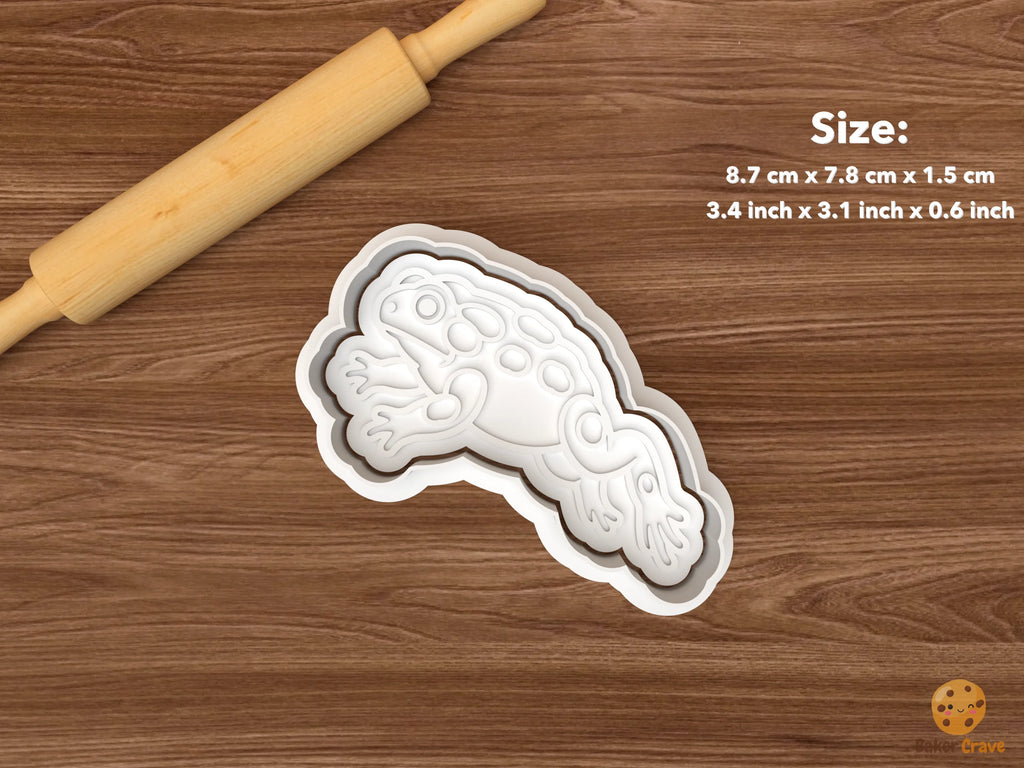 Toad Cookie Cutter Set STL File - single leaping toad