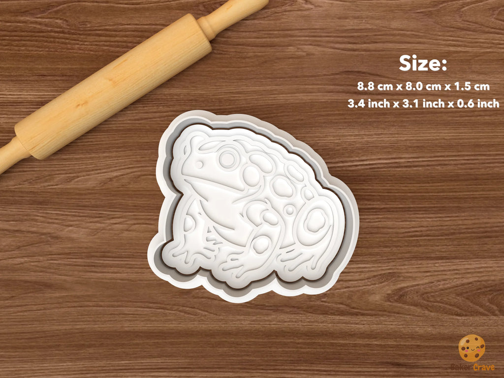 Toad Cookie Cutter Set STL File - single crouching toad