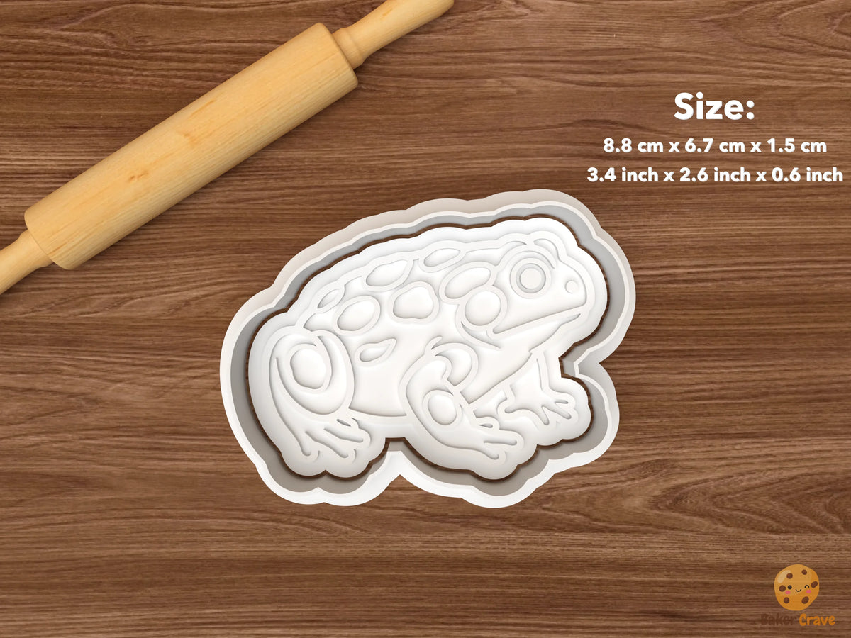 Toad Cookie Cutter Set STL File - single side view toad