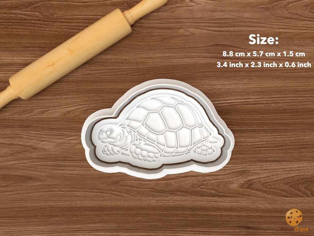 Tortoise Cookie Cutter Set STL File - single low profile tortoise