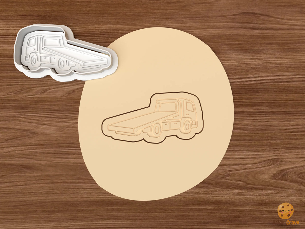 Tow Truck Cookie Cutter Set - dough flatbed tow truck