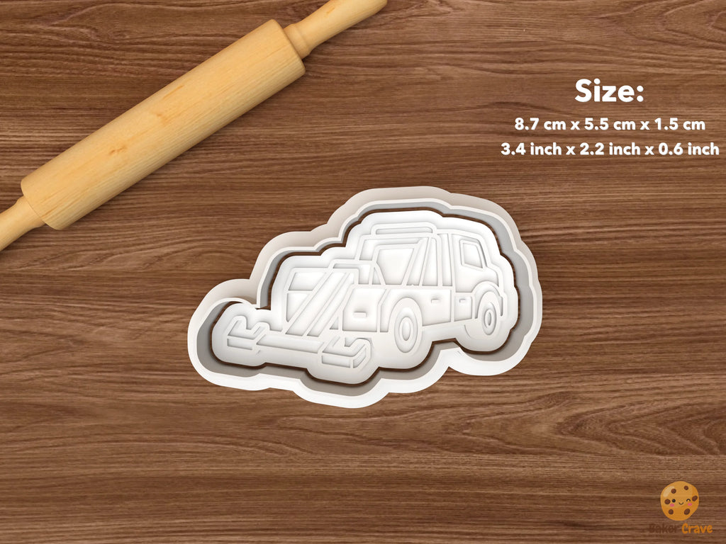 Tow Truck Cookie Cutter Set STL File - single wheel lift tow truck