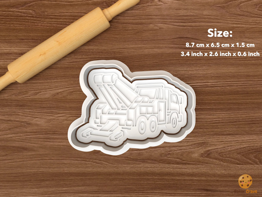 Tow Truck Cookie Cutter Set STL File - single heavy duty tow truck