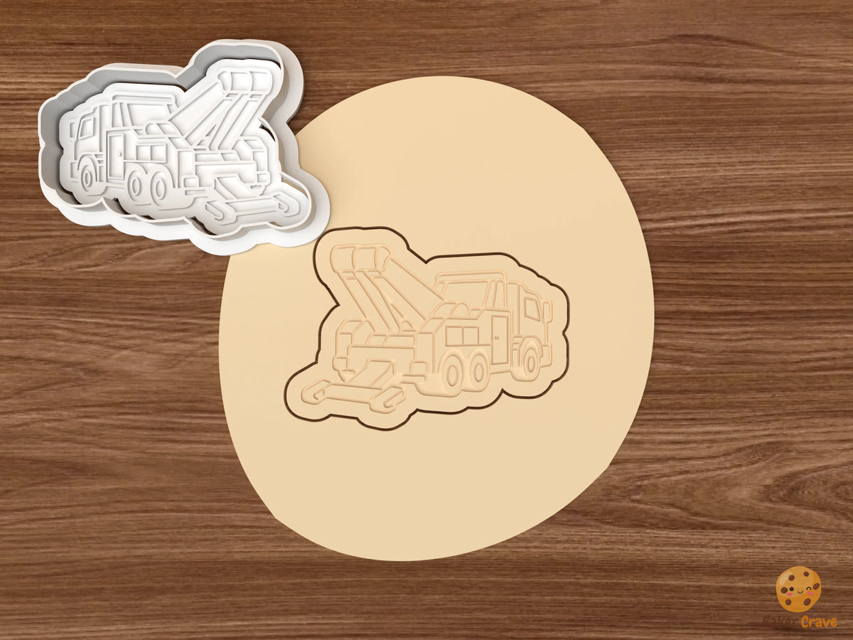 Tow Truck Cookie Cutter Set - dough heavy duty tow truck
