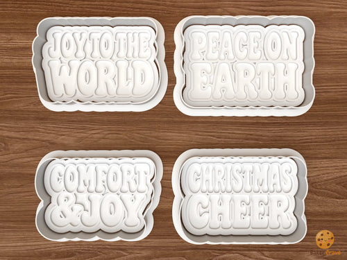 Traditional Christmas Wishes Cookie Cutter Set STL File
