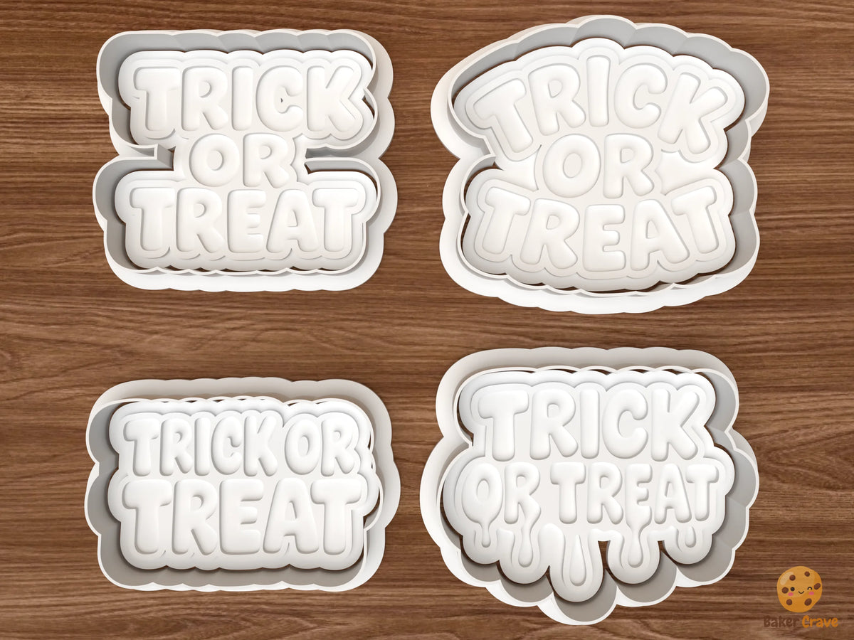 Trick Or Treat Lettering Cookie Cutter Set