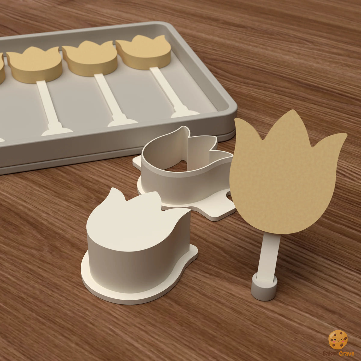 Tulip Flower Cake Pop Mold STL File