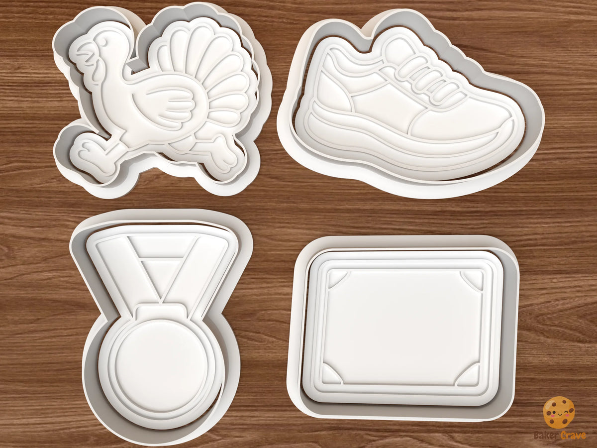 Turkey Trot Cookie Cutter Set STL File