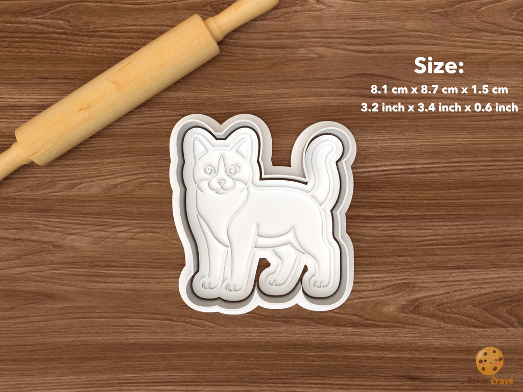 Tuxedo Cat Cookie Cutter Set STL File - single standing tuxedo cat