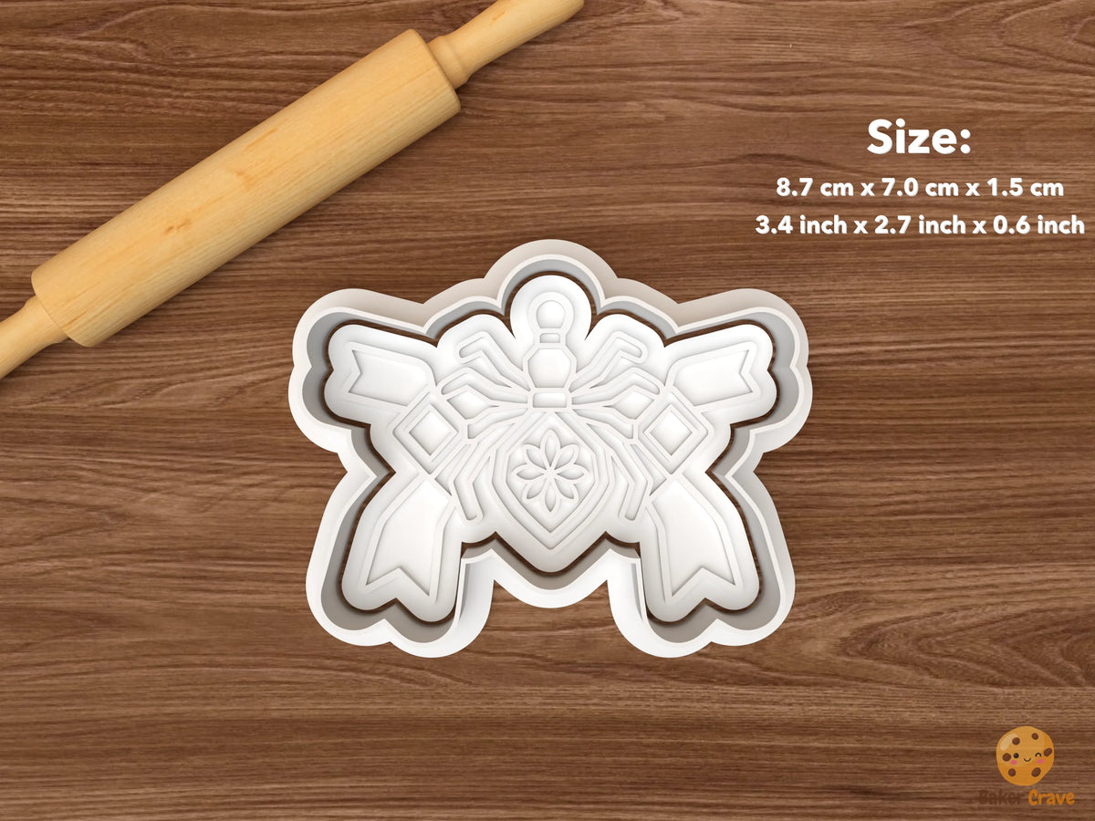Ukrainian Pavuk Christmas Spider Cookie Cutter Set STL File - single ribbon pavuk spider ornament