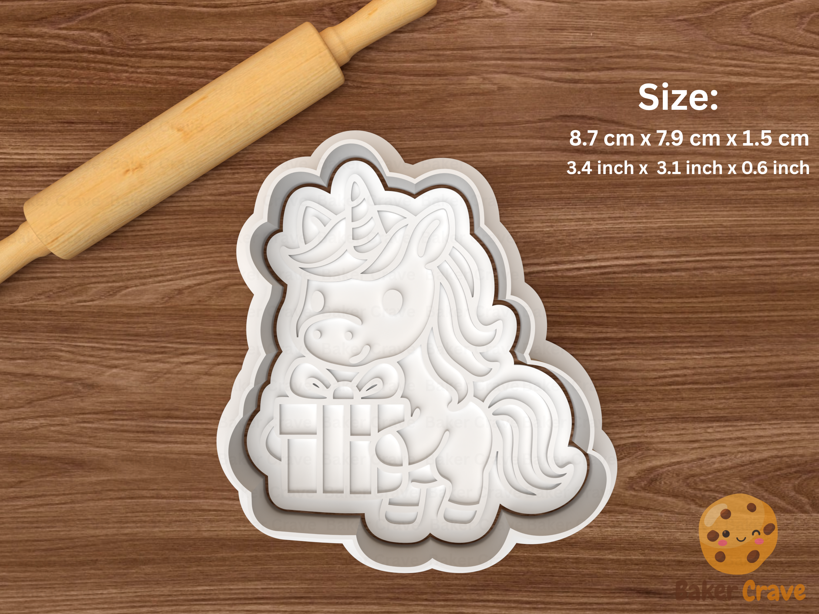 Christmas Unicorn Cookie Cutter Set STL File - unicorn4f