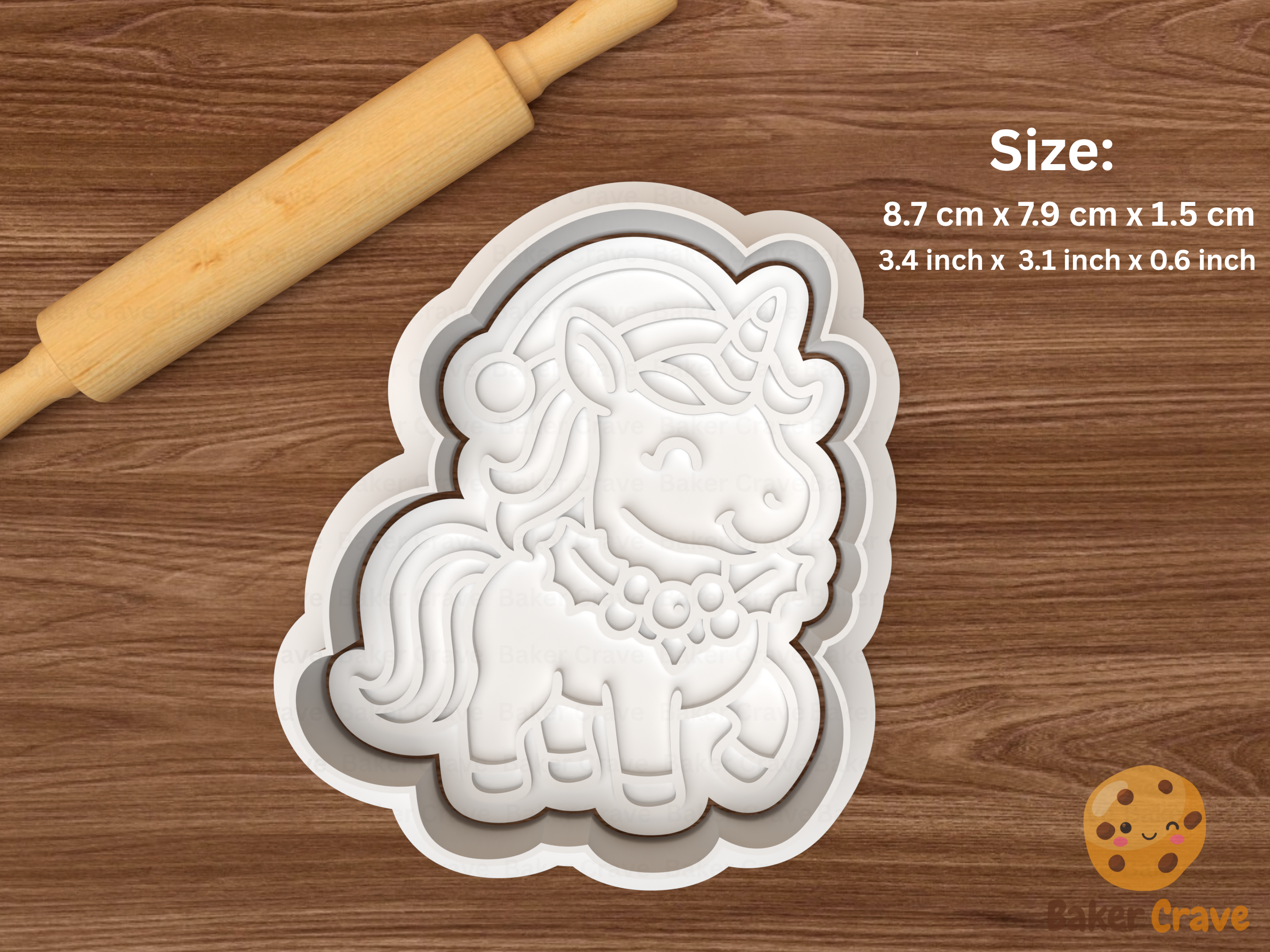 Christmas Unicorn Cookie Cutter Set STL File - unicorn5f
