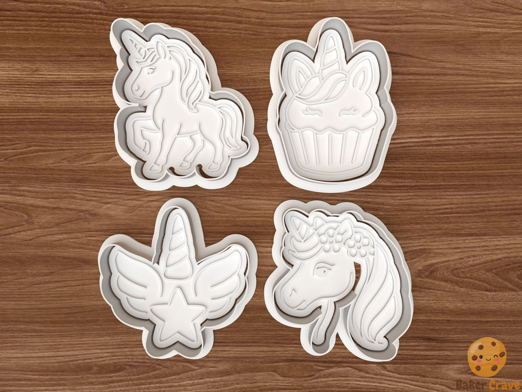 Unicorn Cookie Cutter Set STL File