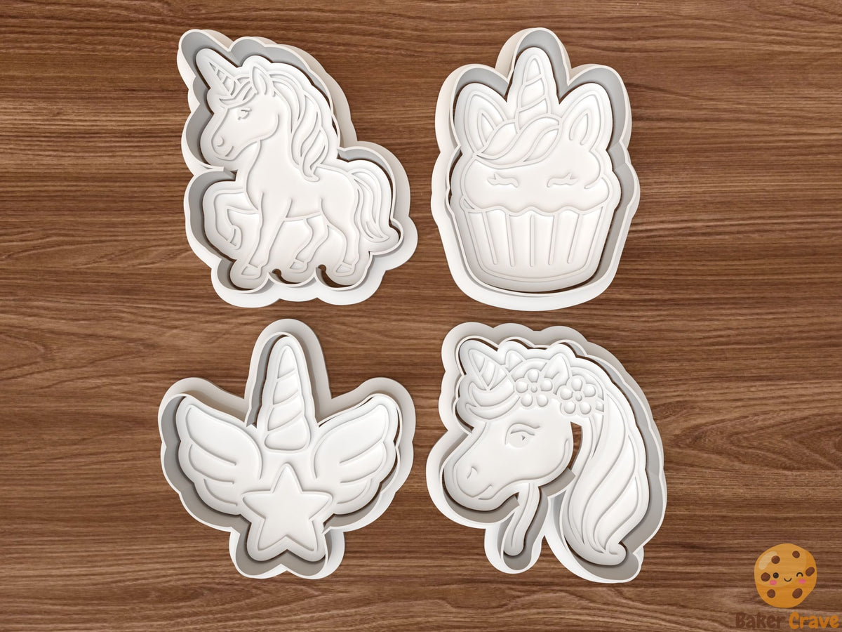 Unicorn Cookie Cutter Set STL File
